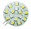 LED G4 8-30V 15LEDS WIT/ROOD ZIJMONTAGE